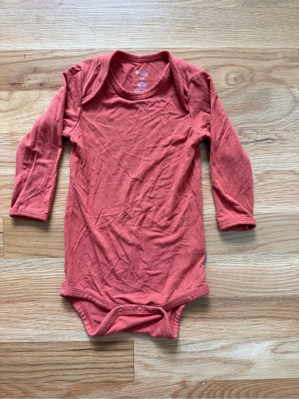 Kyte Baby 3-6M Rust Orange Bamboo Long Sleeve Bodysuit